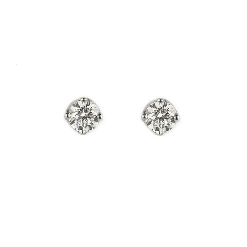 18k White Gold Round Brilliant Cut Diamond Earstuds 0.30ct | Rich Diamonds